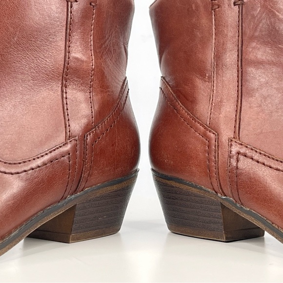 Kenneth Cole Booties Tale spin Ankle Boots Western Brown Leather Cowgirl Boho 6 - Picture 12 of 17